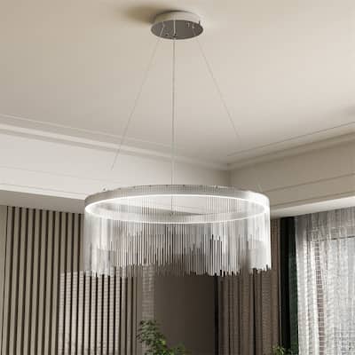Crystal Chain Pendant Light Elegant Hanging Lamp Fixture Livingroom Decoration