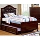 preview thumbnail 4 of 6, Dole Traditional Solid Wood Button Tufted Kid Platform Bed by Furniture of America Dark Walnut - Full