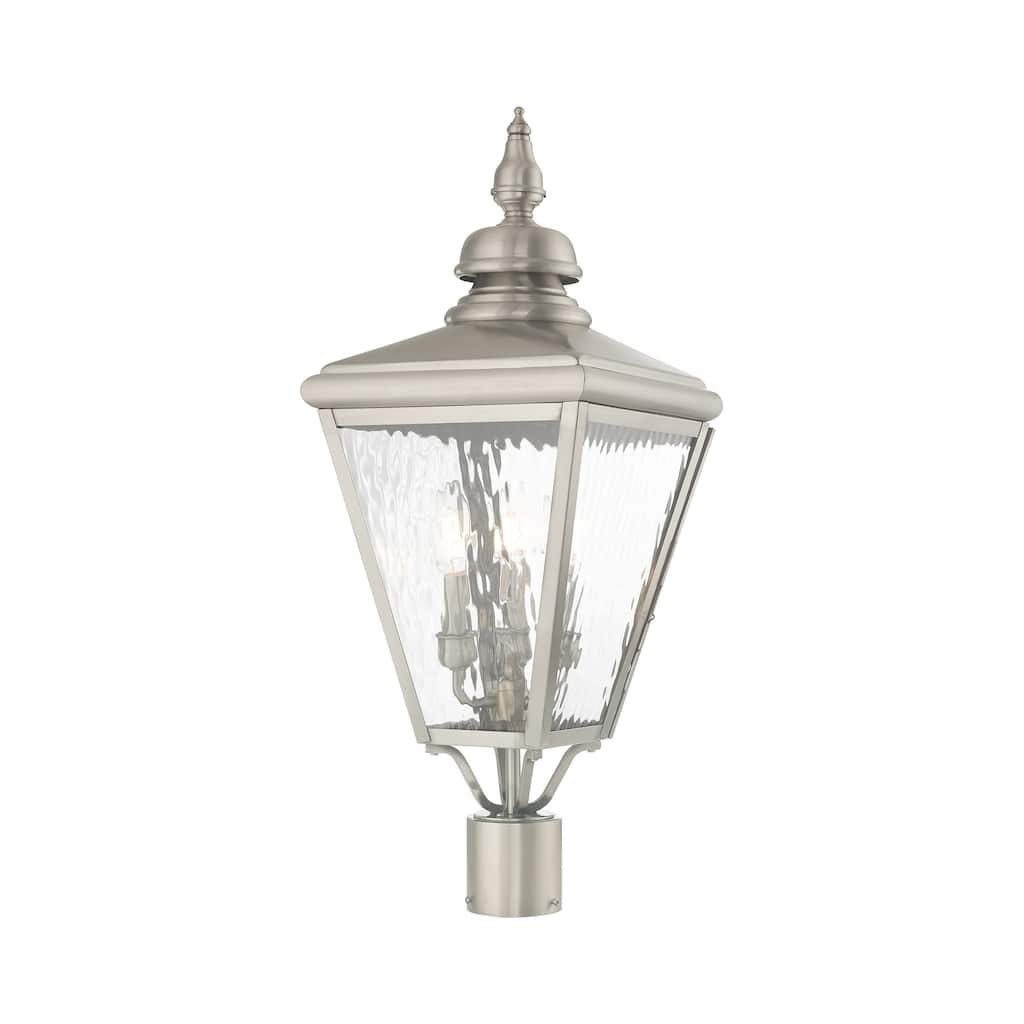Livex Lighting Cambridge 3 Light 26-3/4" High Outdoor Single Head Post