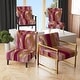 preview thumbnail 9 of 10, Designart "Mettalic Indigo And Gold II" Upholstered Abstract Accent Chair - Glam Arm Chair For Living Room