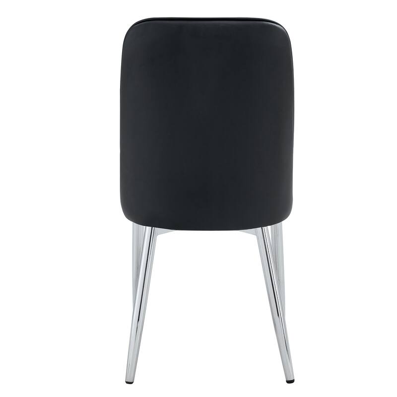 Modern Dining Chairs with Comfortable PU Leather and Durable Metal Legs for Home and Office Use