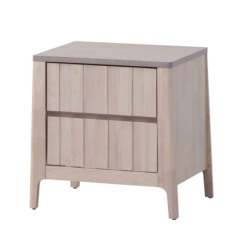 Furniture of America Seren Mid-Century Modern 3-Piece Off-White Queen Solid Wood Platform Bedroom Set