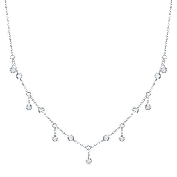 Smiling Rocks 0.62Ct G-H/VS1 Lab Grown Diamond Bezel Set Statement Necklace