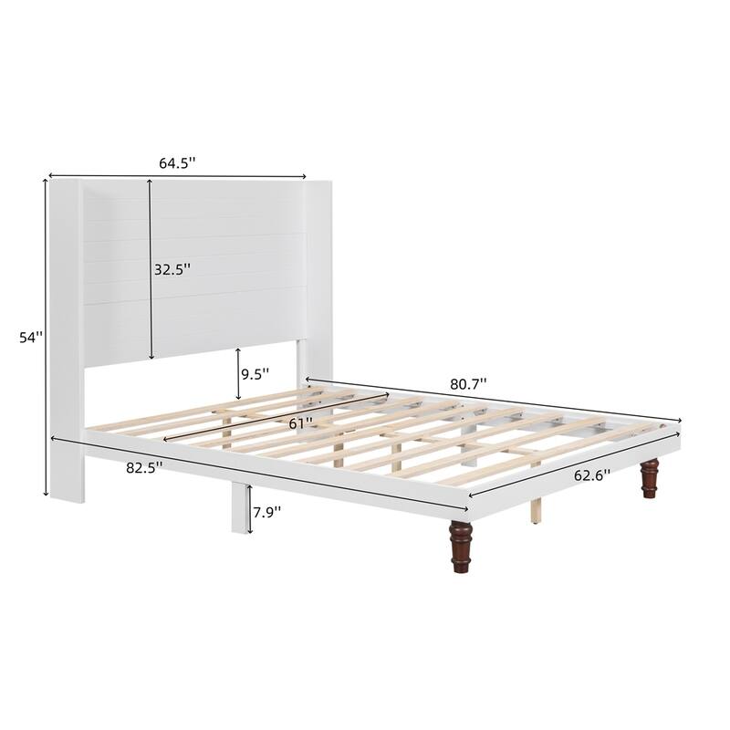 Upholstered 54 "High Headboard Platform Bed Comfort Bed Frame