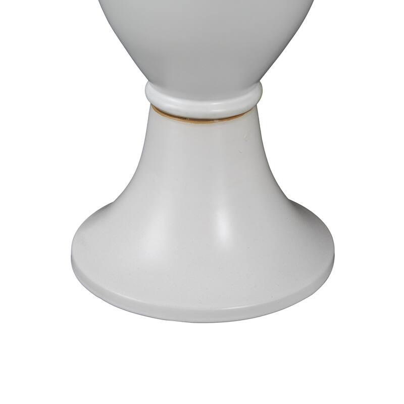 Ceramic Fluted Urn Shaped Vase with Arch Handles - Black or White - Roche River Decor