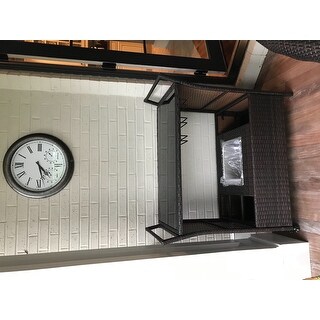 Kinbor Outdoor Wicker Bar Cart Patio Serving Cart w/ Wheels