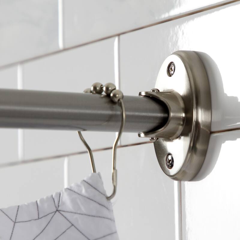 Kingston Brass Edenscape 72-Inch Stainless Steel Single Curved Shower Curtain Rod