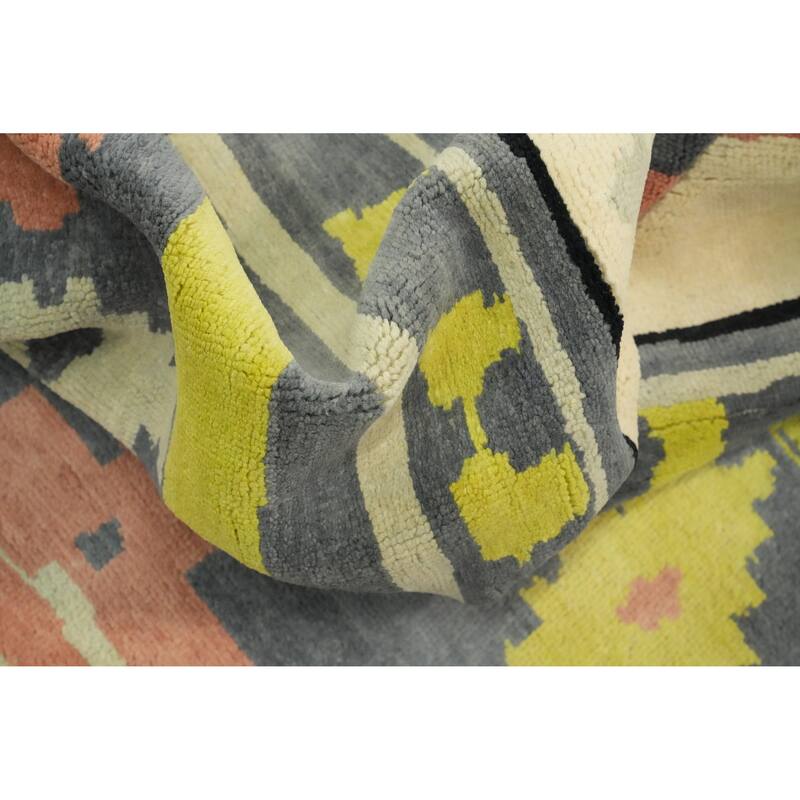 Vegetable Dye Gabbeh Turkish Area Rug Tribal Wool Carpet - 8' 10'' X 6' 0''