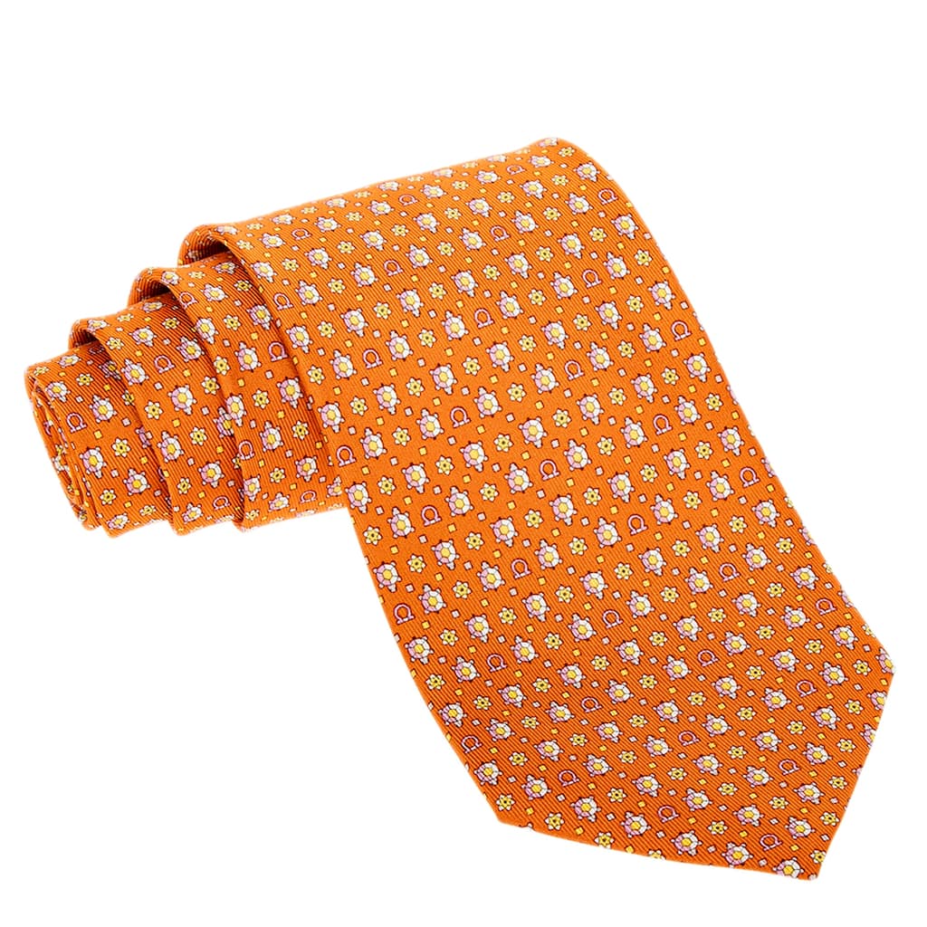 Ferragamo Turtle Print Silk Tie