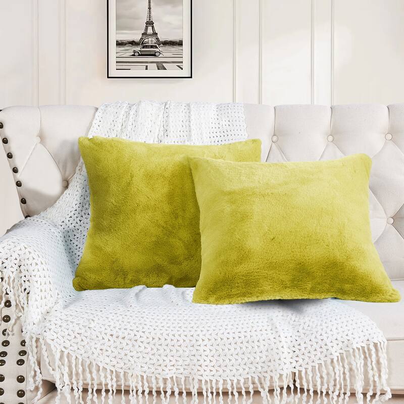 Home Soft Things FoxFauxFur Pillow Shell Set 2pcs 20"X20"