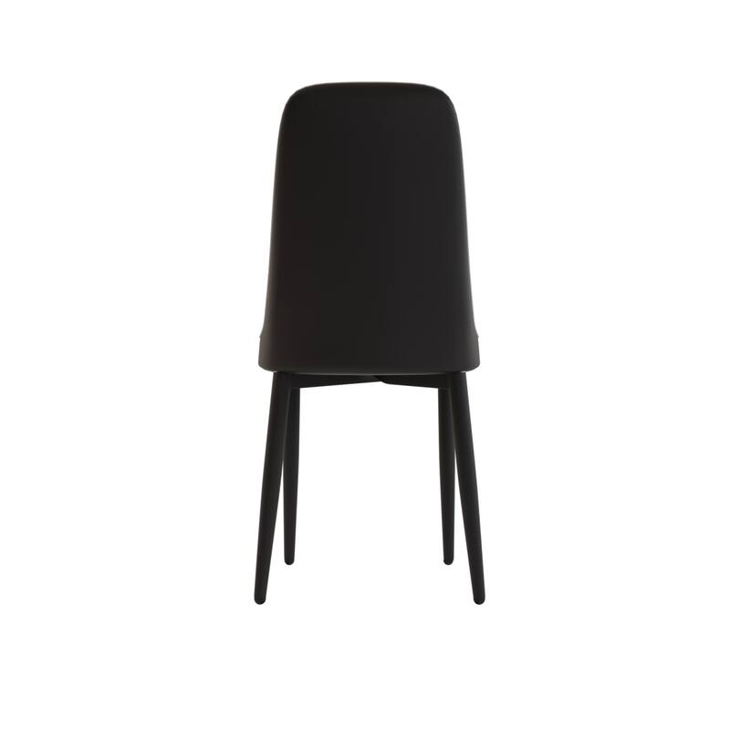Modern Dining Set with Rectangular Glass Table & PU Upholstered Chairs
