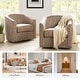 preview thumbnail 78 of 106, Cuenca Modern Living Room Wooden Upholstered 360° Swivel Barrel Chair with Metal Base and Wide Backrest