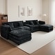preview thumbnail 19 of 19, GDFStudio - Rei 144" U-Shaped Comfy Fluffy Chenille Modular Sofa with Movable Ottoman & Storage