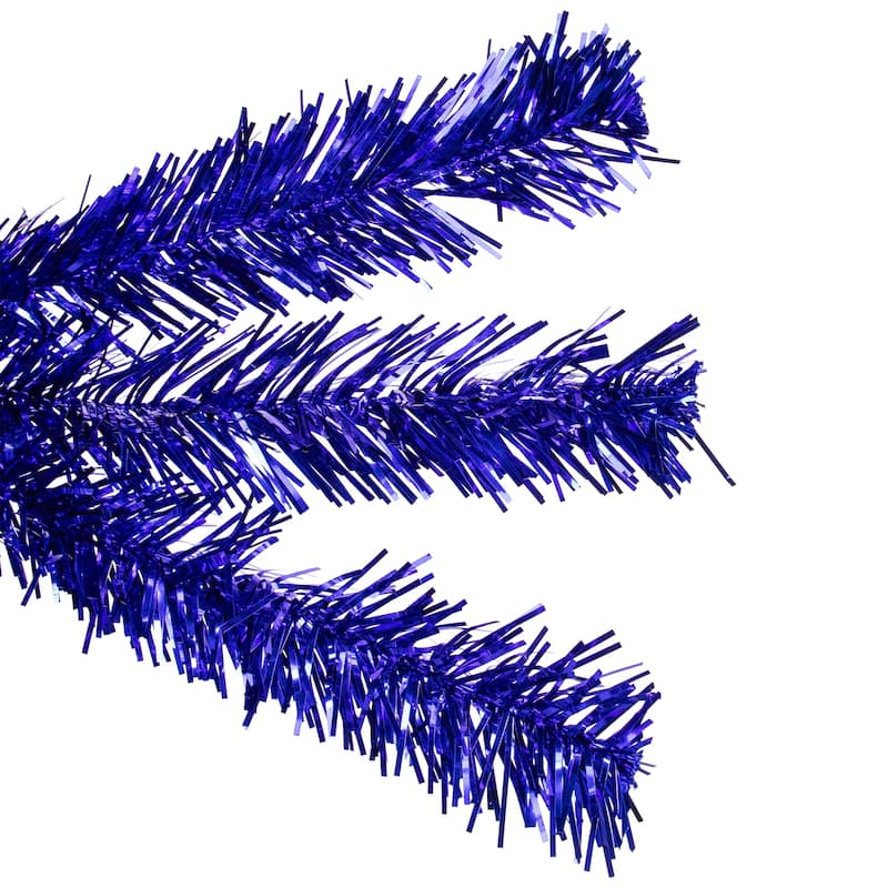 Artificial Tinsel Christmas Tree - 3' - Deep Blue - Unlit - 3 Foot