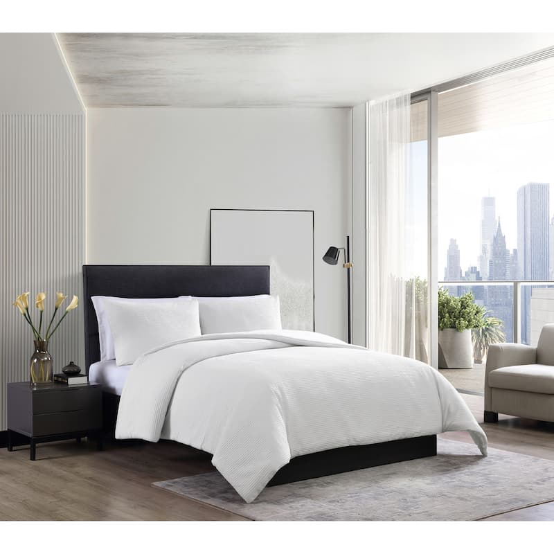 Vera Wang Waffle Pique Cotton Duvet Cover Set