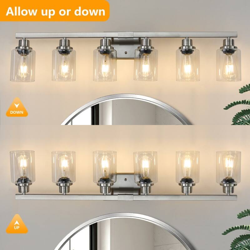 Bathroom Vanity Light With Clear Glass Shades For Vanity Mirror, Bathroom, Or Hallway