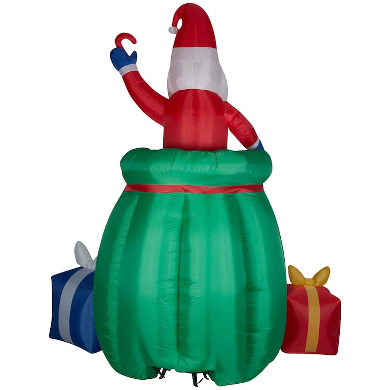 Gemmy Giant Animated Christmas Airblown Inflatable Santa in a Gift Sack, 10 ft Tall
