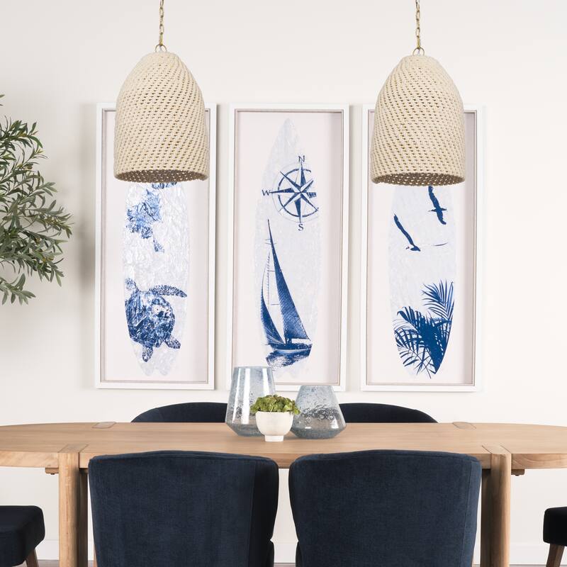 Tosha 1-Light Tapered Cotton Rope Drum Pendant