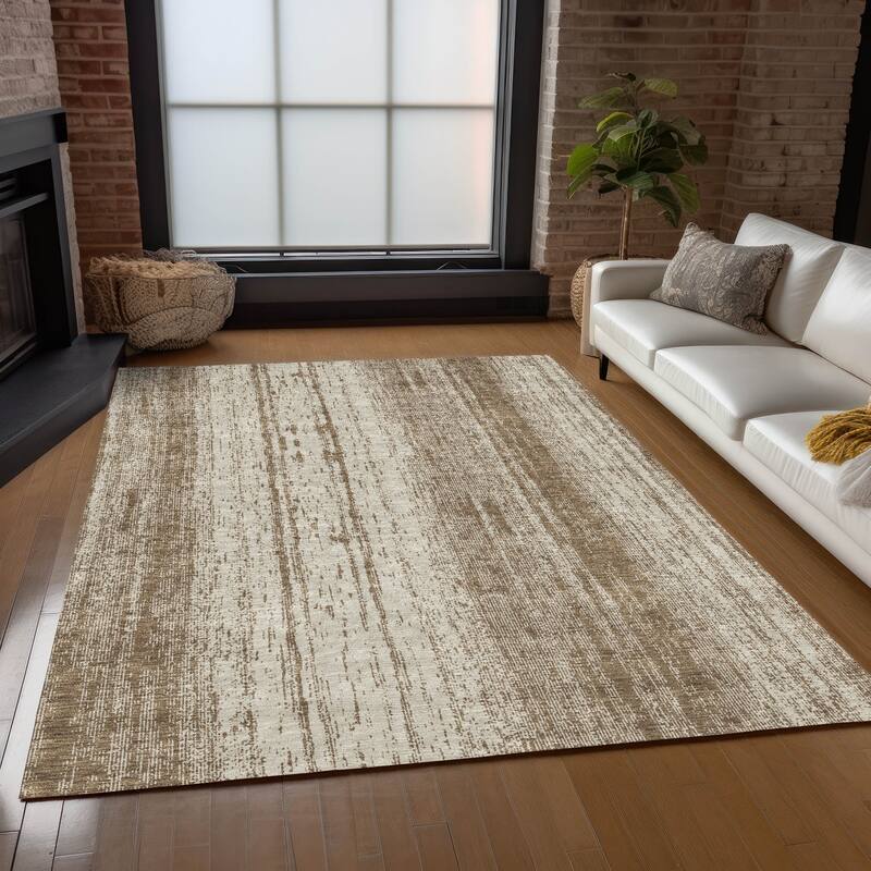 Machine Washable Indoor/ Outdoor Chantille Ombre Stripes Rug