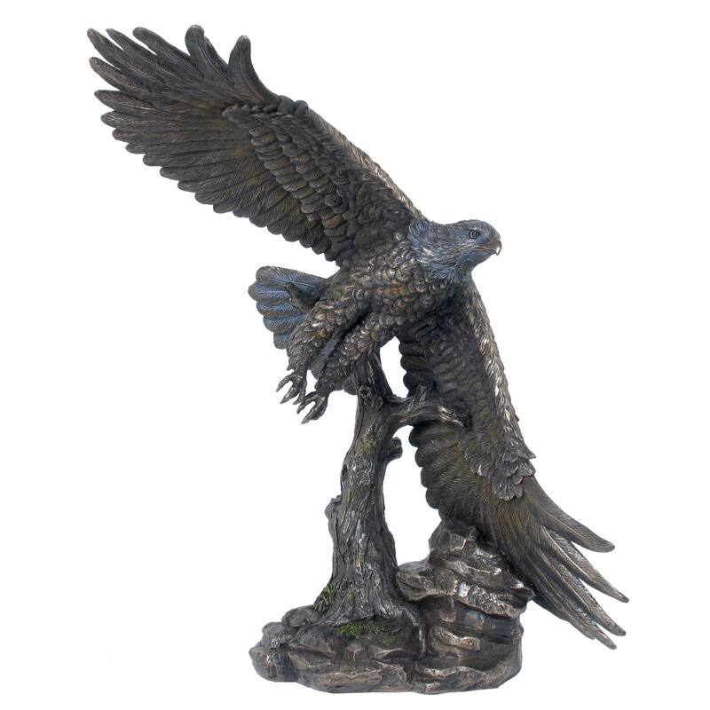Veronese Design 15.75" H EAGLE FLYING(BRONZE) Cold Cast Bronze