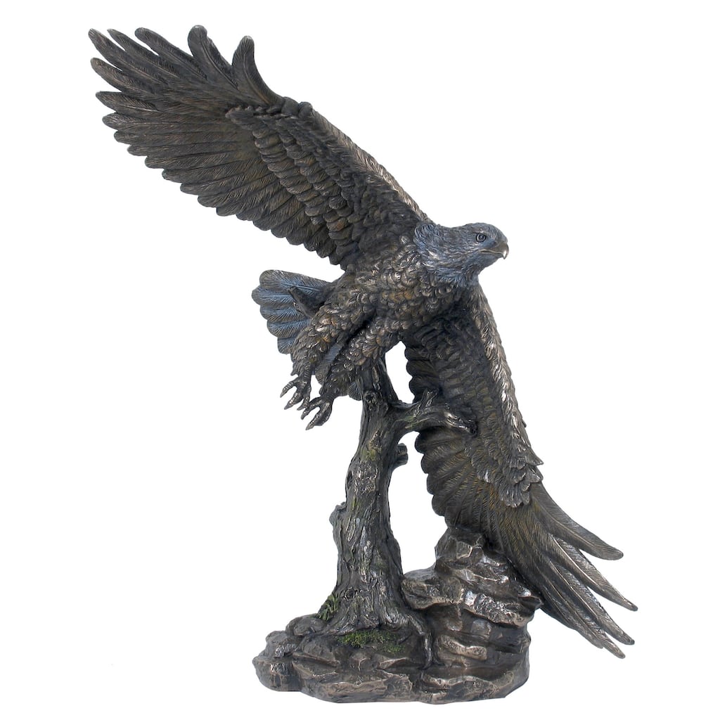 Veronese Design 15.75" H EAGLE FLYING(BRONZE) Cold Cast Bronze