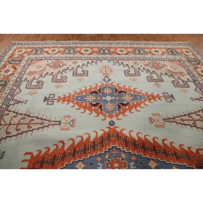 Geometric Viss Large Oriental Rug Hand-Knotted Wool Carpet - 11'6"x 17'9"
