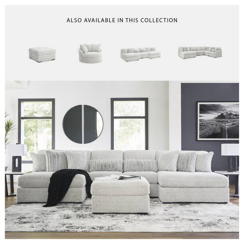 Signature Design by Ashley Snodoodle Gray 3-Piece Sectional with Chaise - 125" W x 67" D x 40" H