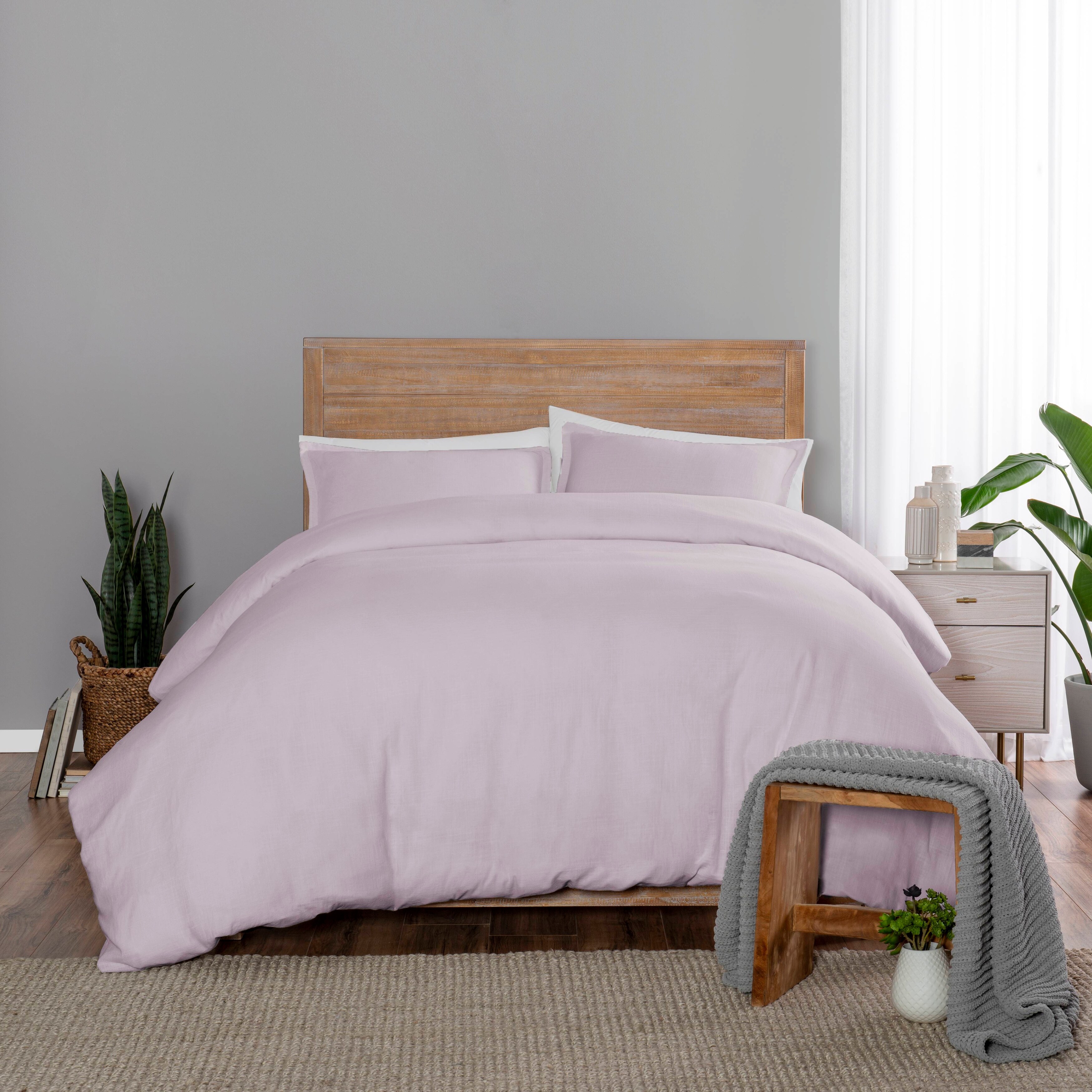 Porch & Den Omara Solid Color Cotton 3-piece Duvet Cover Set - Overstock -  28639404