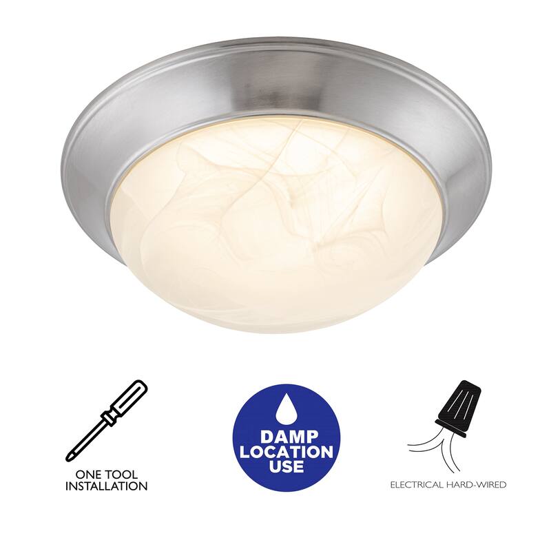 Modern Satin Nickel 3CCT Dimmable Integrated LED Flush Mount Ceiling Light