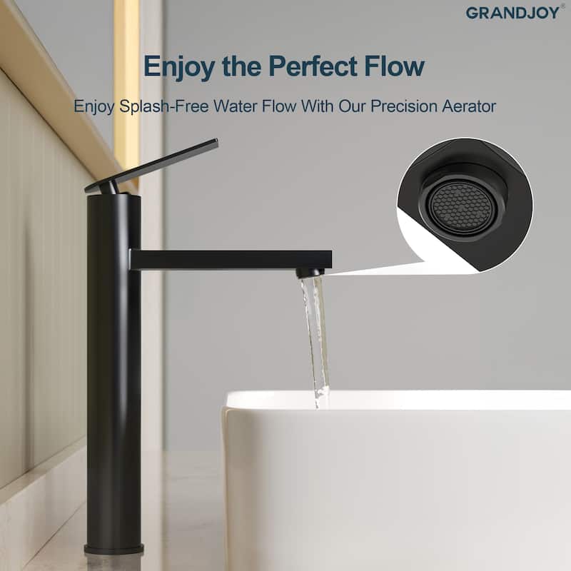 GRANDJOY 2-Pack High-Arc Bathroom Vanity Faucet, Single Hole Installation