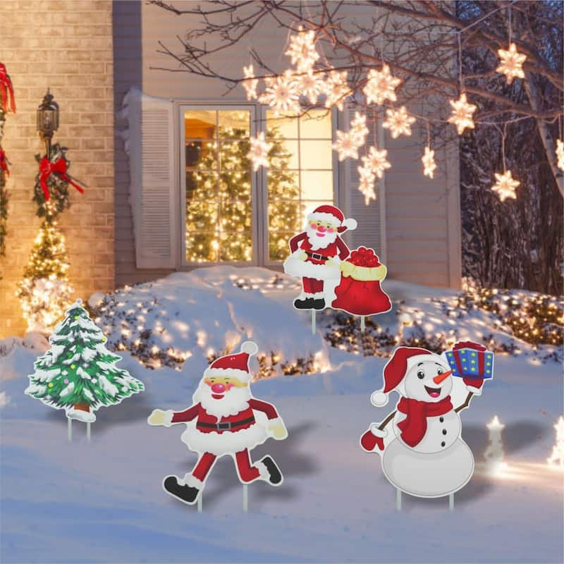 10PCS Christmas Decorations Outdoor Yard Signs Stakes Decorations