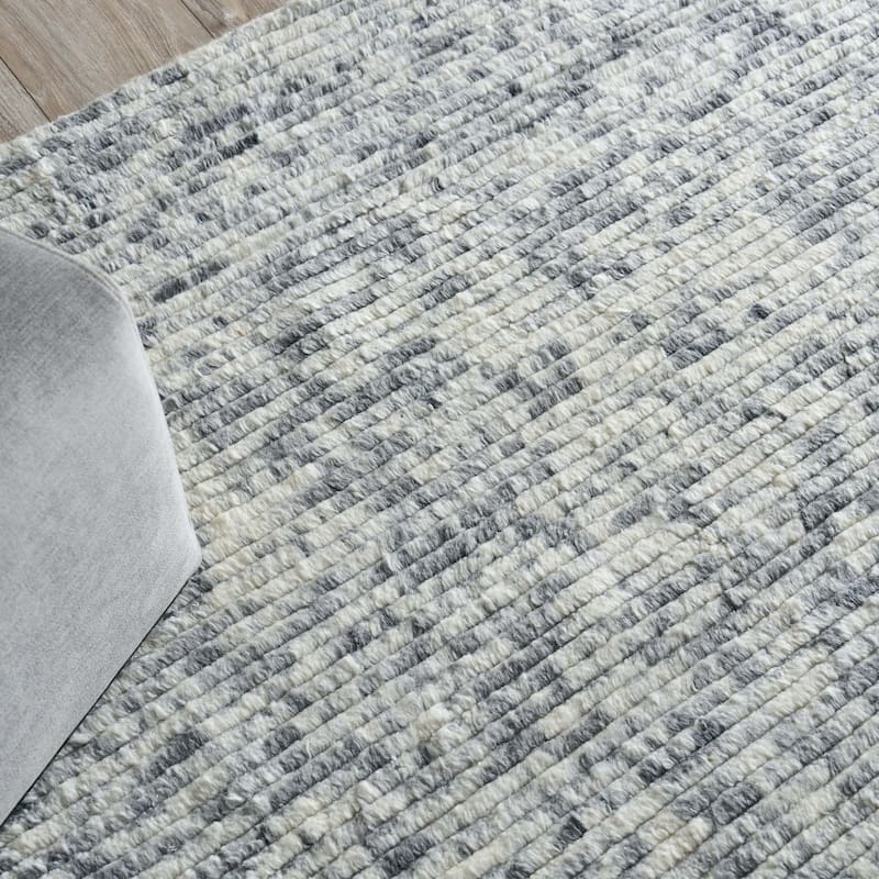 EXQUISITE RUGS Kaza Hand-loomed New Zealand Wool Ivory/Light Grey Area Rug.