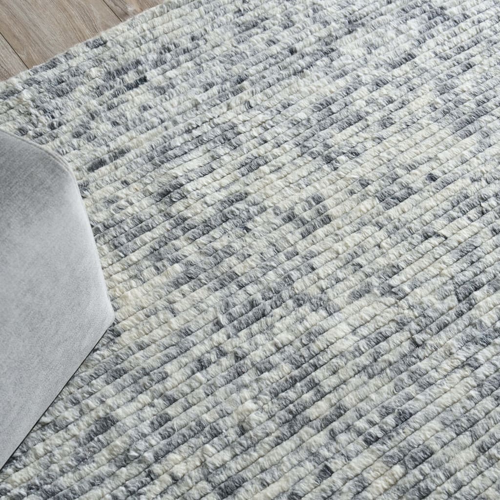EXQUISITE RUGS Kaza Hand-loomed New Zealand Wool Ivory/Light Grey Area Rug.