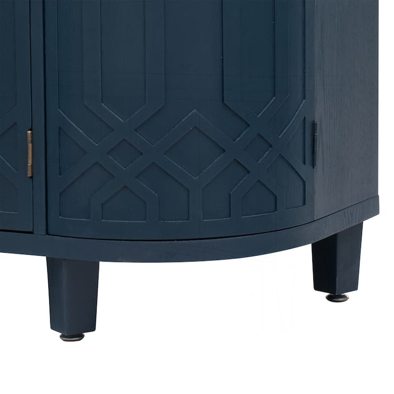 Stylish Curved Storage Cabinet with Adjustable Shelves