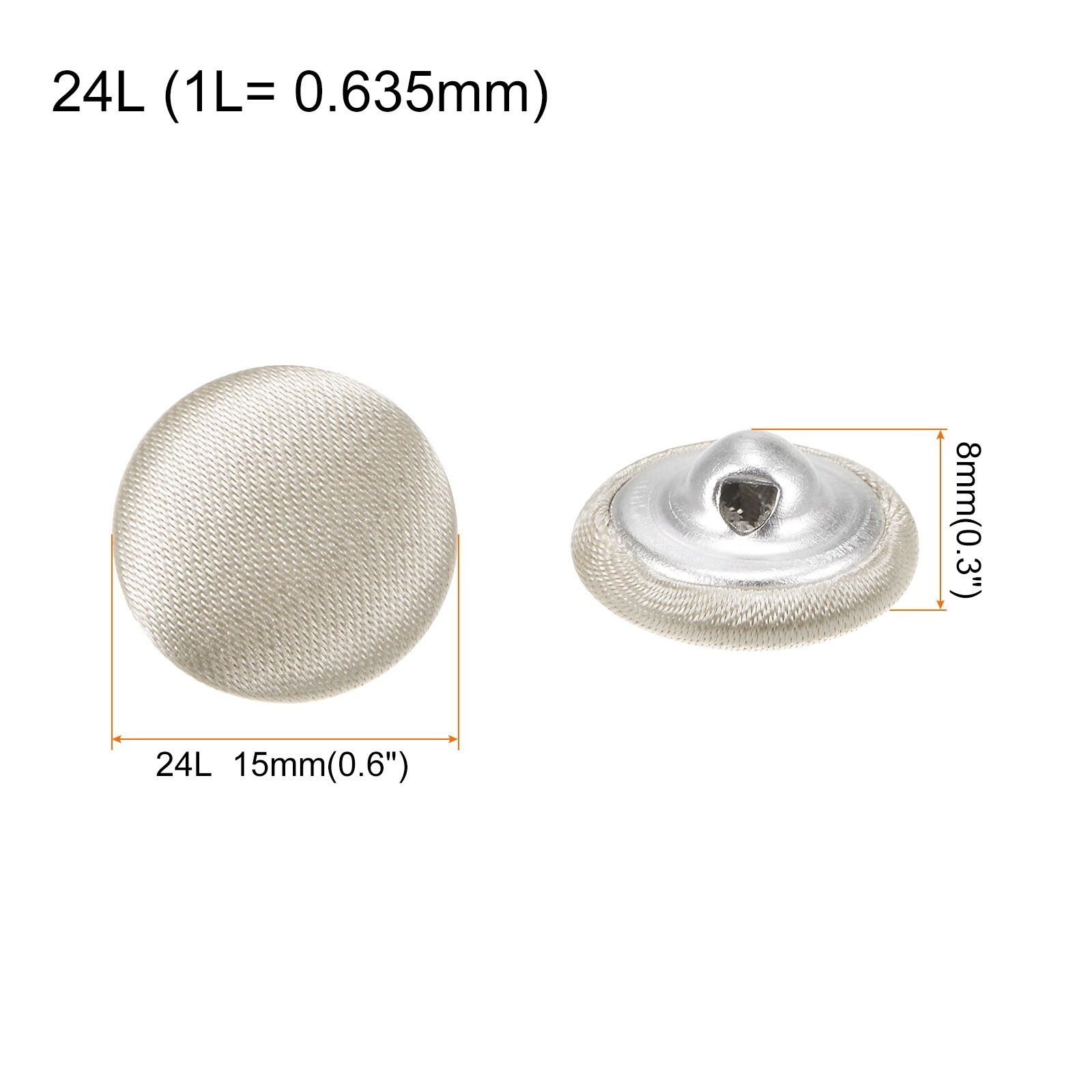 Fabric Cloth Covered Button Round Metal Shank Sewing Buttons for Suits Dress Blouses Sweaters
