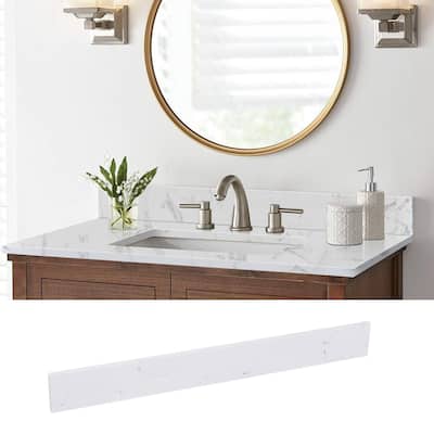 36 in. Engineered Marble Backsplash For Cabinet Vanity