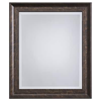 Bronze Framed Accent Mirror - Antique Brown - 1.81" D x 23" W x 27" H