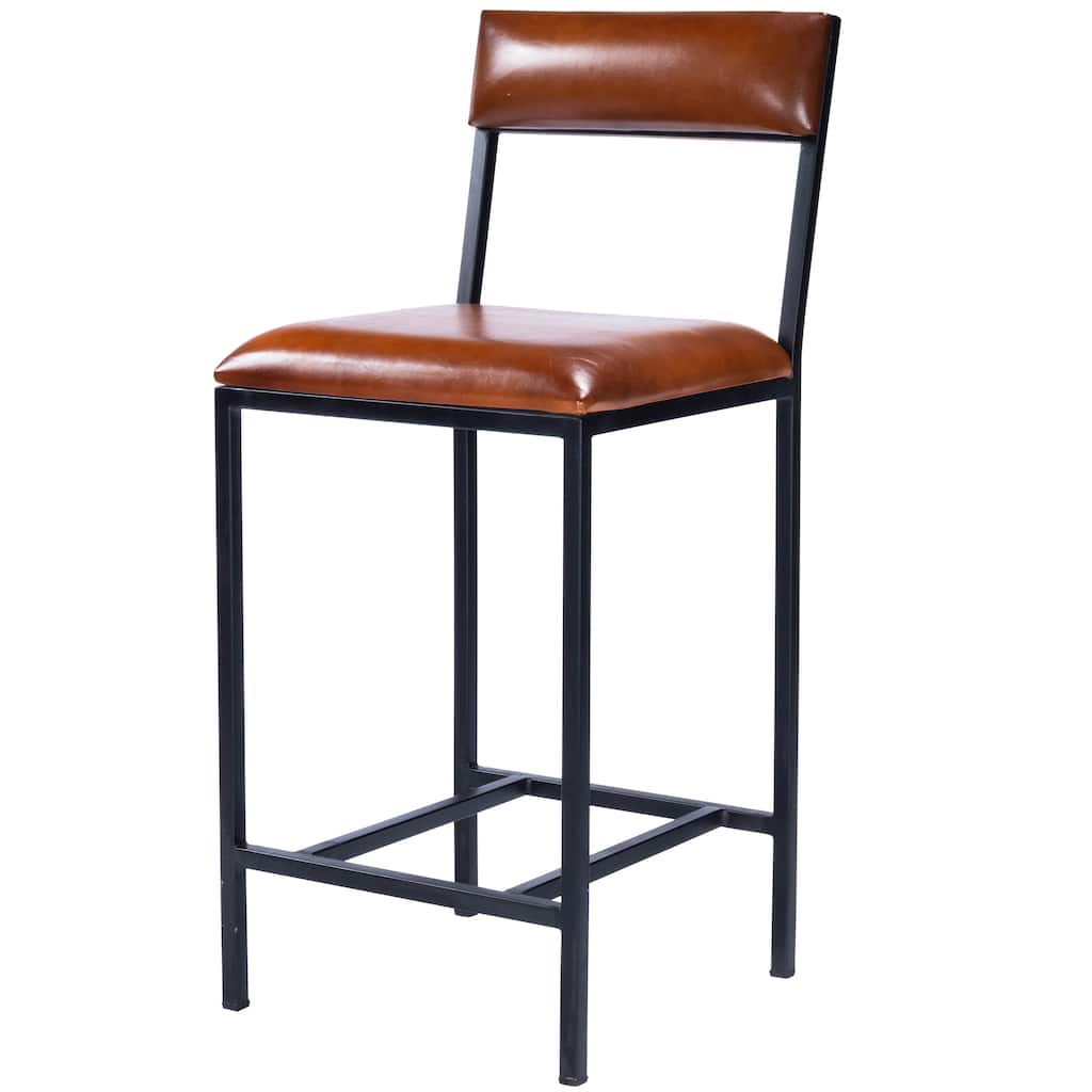 Lazarus Leather & Metal 27" Counter Stool