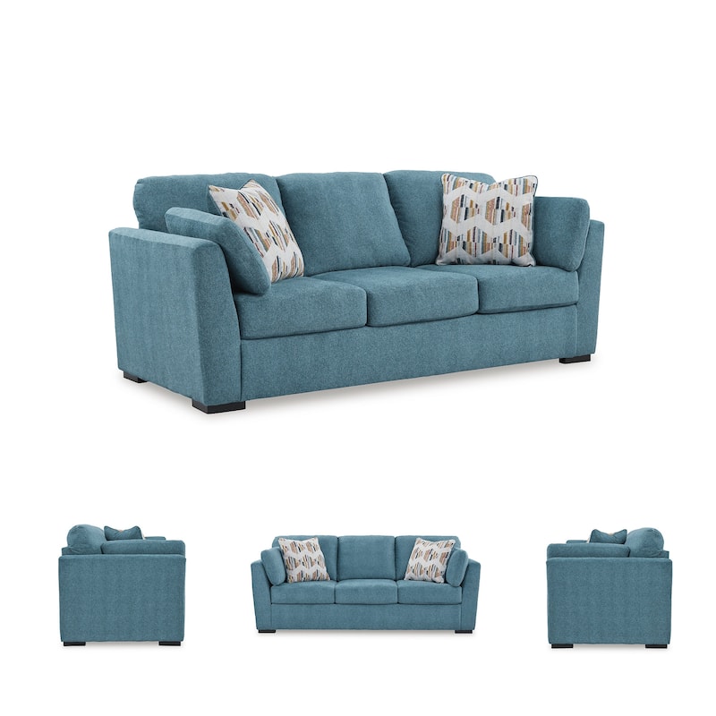 Signature Design by Ashley Keerwick Blue/Green Sofa - 94"W x 41"D x 39"H