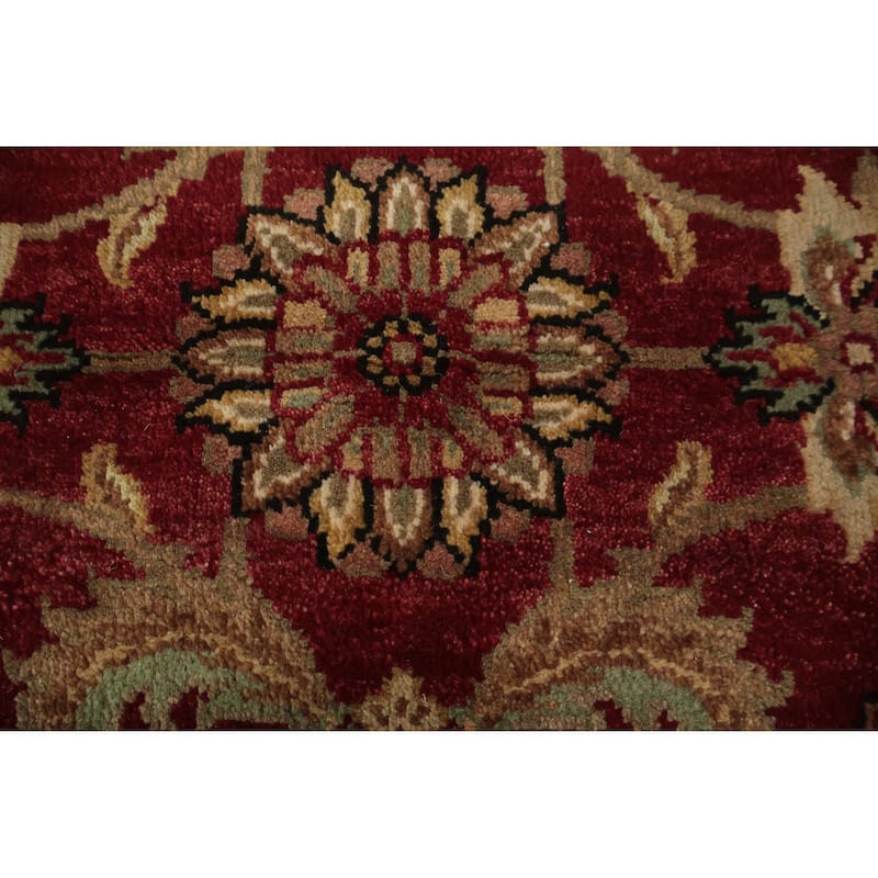 Hand Knotted Oriental 100% Wool Carpet Traditional Floral Red Agra Area Rug - 6' 1'' X 4' 1''