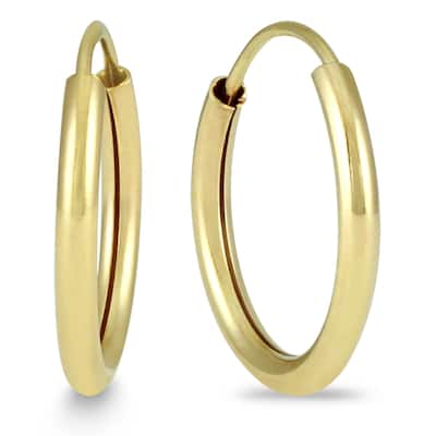 Marquee Jewels 14k Yellow Gold 12-millimeter Hoop Earrings