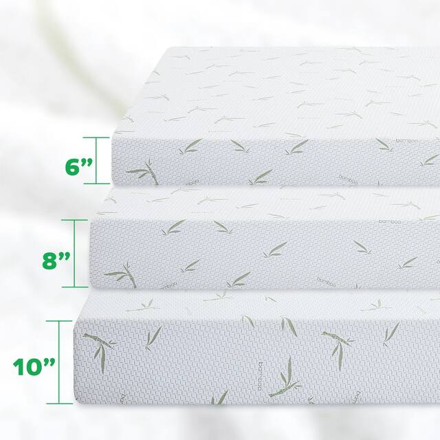 8 inch Green Tea Gel Memory Foam Mattress, Cooling Medium Feel Bed Mattress in a Box, CertiPUR-US