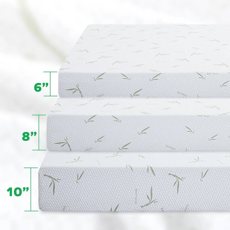 8 inch Green Tea Gel Memory Foam Mattress, Cooling Medium Feel Bed Mattress in a Box, CertiPUR-US