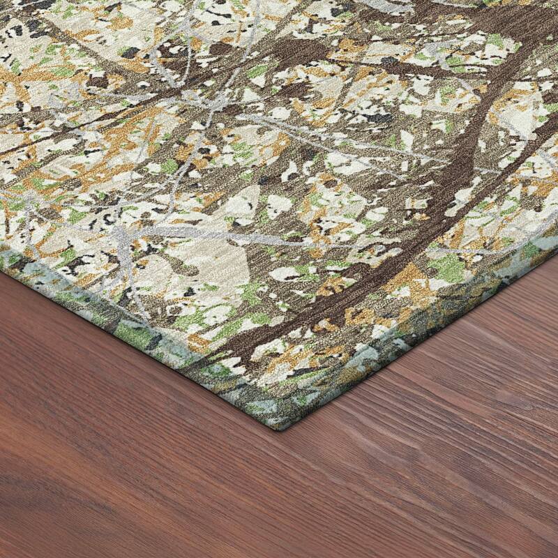 Machine Washable Indoor/ Outdoor Modern Splatter Chantille Rug