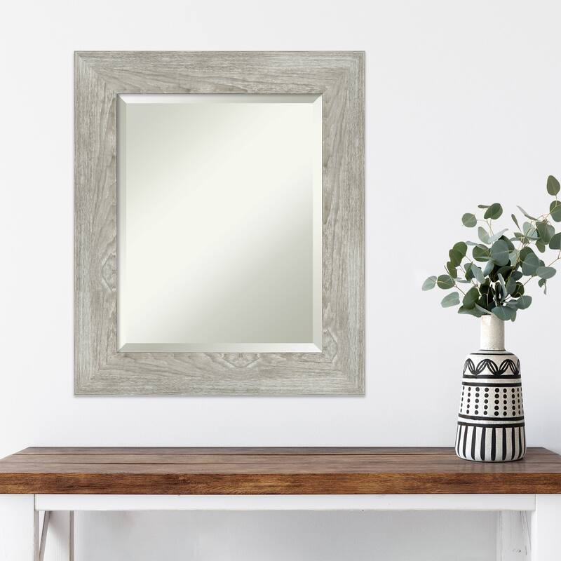 Beveled Wall Mirror - Dove Greywash Frame - Dove Greywash