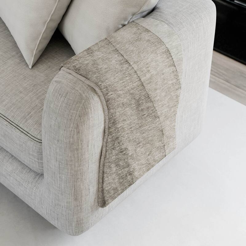Premium Machine Washable Contemporary Ombre Sherpa Throw Blanket - Taupe - 4'2" x 5'10"