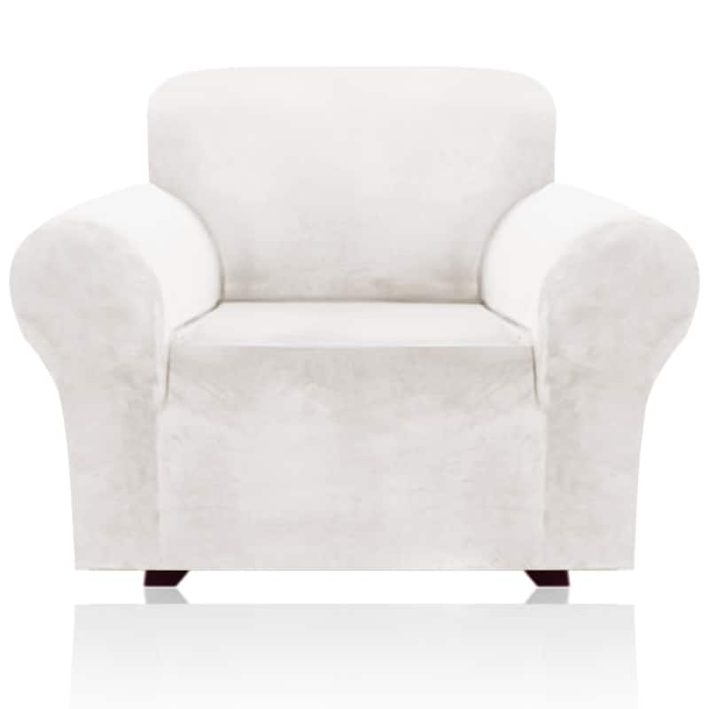1-Piece Stretch Velvet Plush Sofa Slipcover