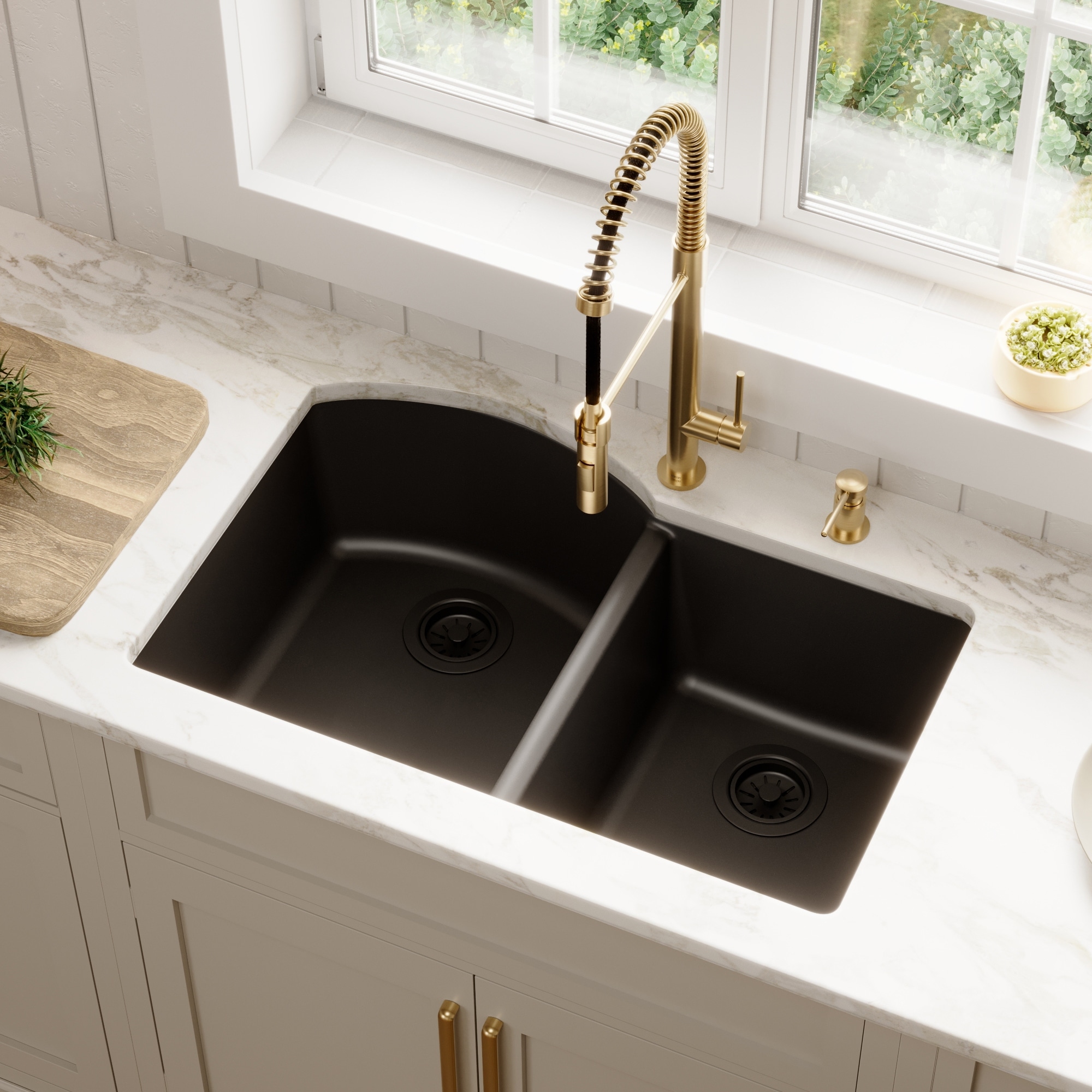 Karran Undermount Quartz Double Bowl Kitchen Sink