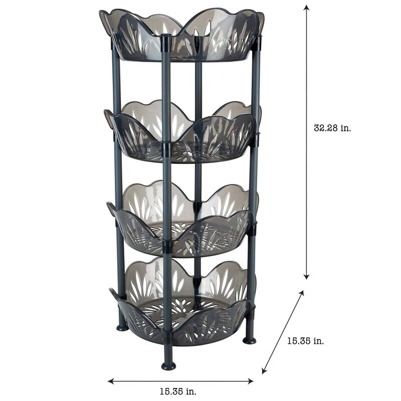 Kitchen Details 4 Tier Large Basket Shelf