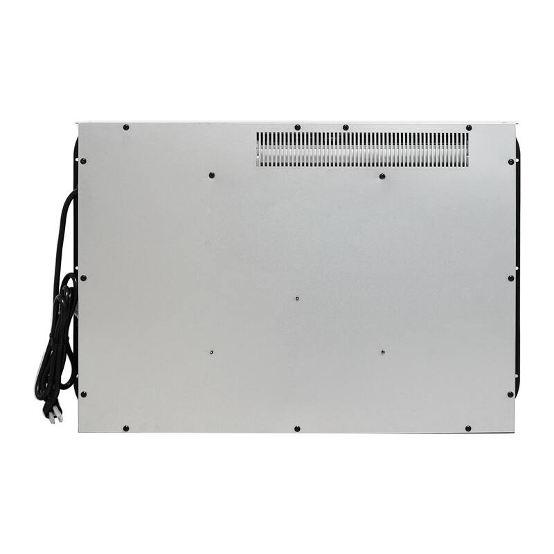 26" Black Ultra-thin Timing Electric Fireplace Insert with Log set, Overheating protection